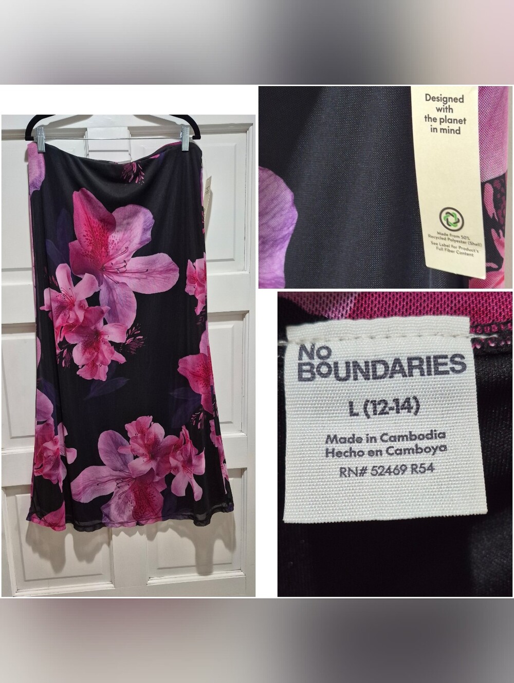 No Boundaries Maxi Skirt Large NWT